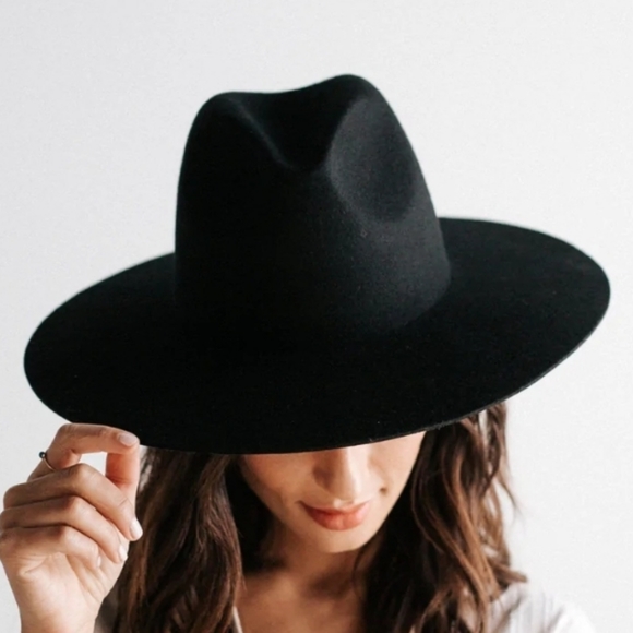 GIGI PIP Accessories - Gigi Pip Scottie Black Wide Brim Fedora 59 M/L